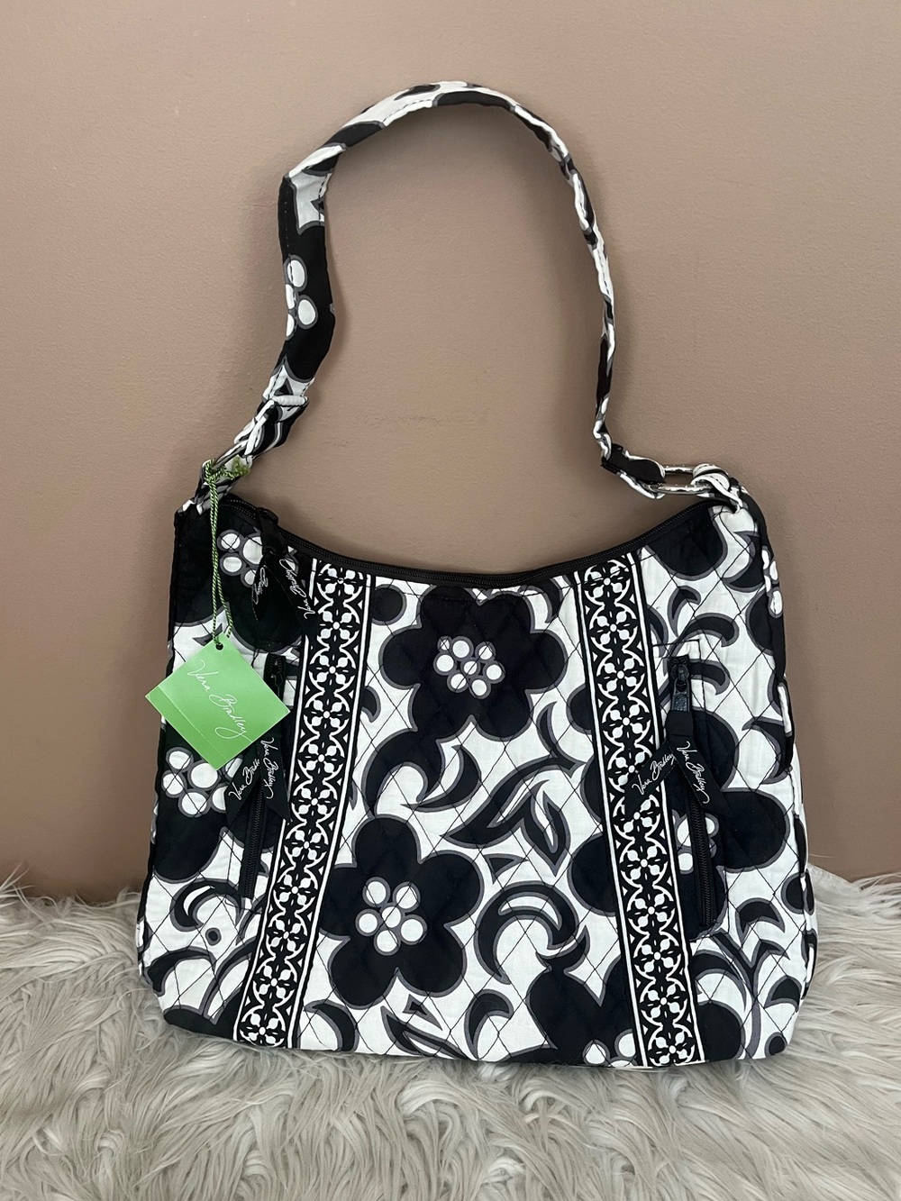 {Vera Bradley} Lisa B Hobo Shoulder Bag in Night & Day Print - NWT